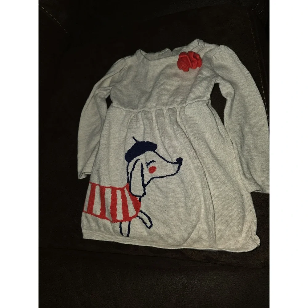Gymboree mod about orange dog sweater‎ dress size 12 18 months